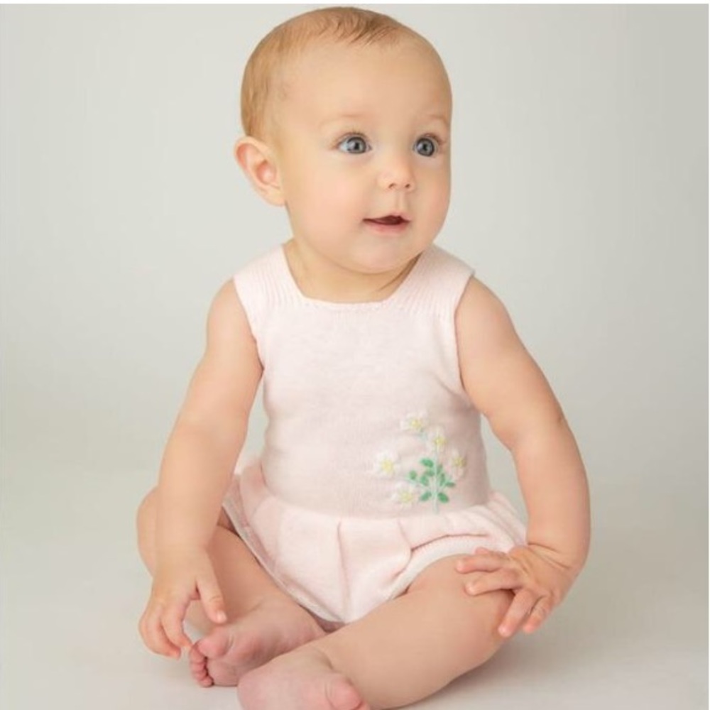 Angel Dear Pink Knit Skirted Romper 3-6M - Picture 6 of 6